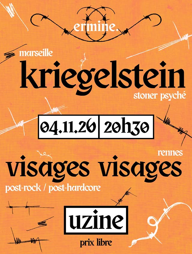 On enchaine cet automne avec un nouveau concert à l’Uzine !! On retrouvera les Marseillais Kriegelst