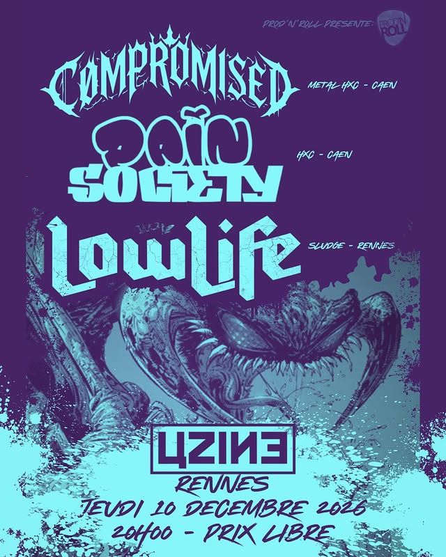 HARDCORE x SLUDGE night 🤝 @prodnrollasso Les rennais de @lowlife_sludge entameront la soirée avec le