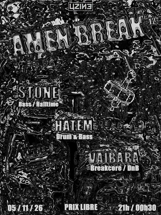 AMEN BREAK #12 📢 La Snare Syndicate revient la semaine prochaine à l' @uzine.bar , soirée bass musiq